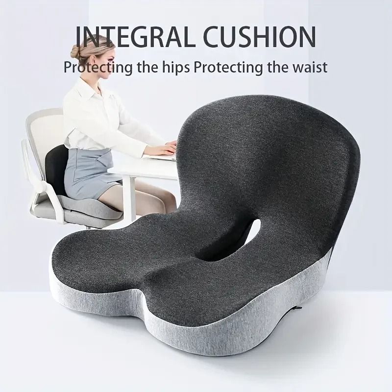 Ergonomic Seat Cushion With Integrated Backrest Soft Support For Hip Waist Comfort 0