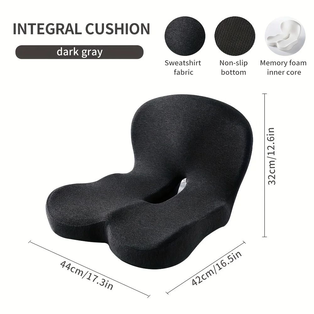 Ergonomic Seat Cushion With Integrated Backrest Soft Support For Hip Waist Comfort 5