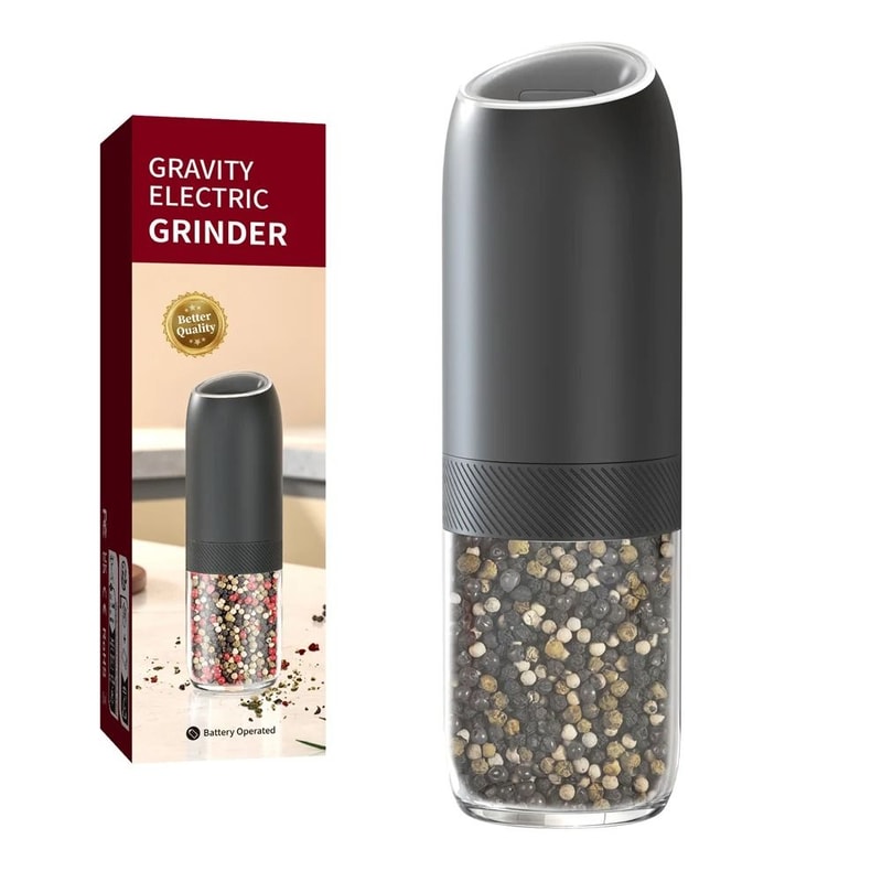 New Upgraded Larger Capacity Electric Salt Pepper Grinder Set Gravity Sensor LED Light 6