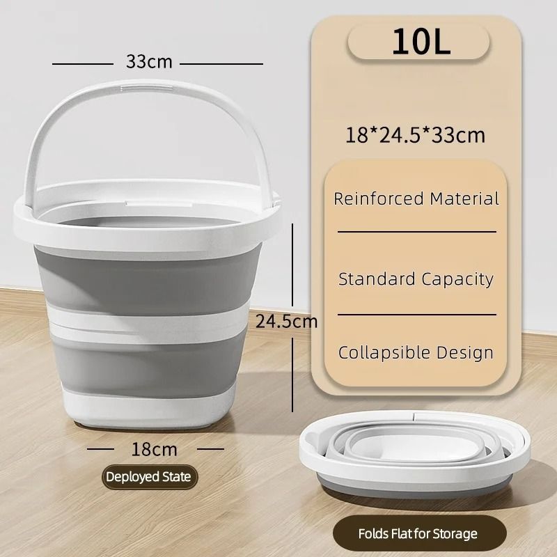 Collapsible Car Wash Bucket UltraFlat Design HighCapacity Detailing Tool 8