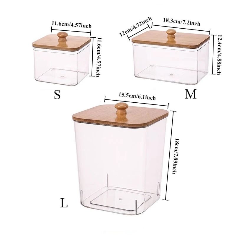 Aesthetic Bamboo Lid Storage Collection Decorative Laundry Desktop Organizer 4