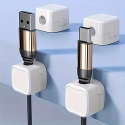 6-piece magnetic cable clip organizer – self-adhesive desktop cord management