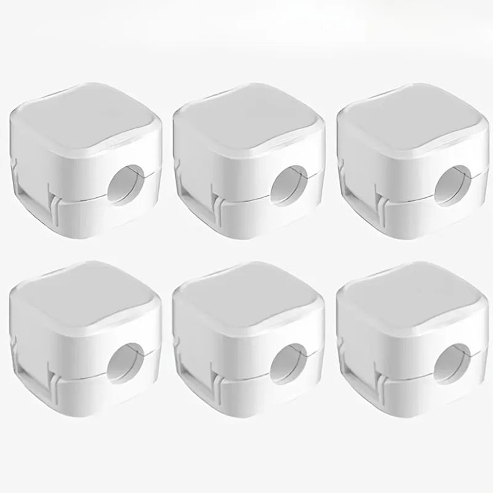 6Piece Magnetic Cable Clip Organizer SelfAdhesive Desktop Cord Management 6