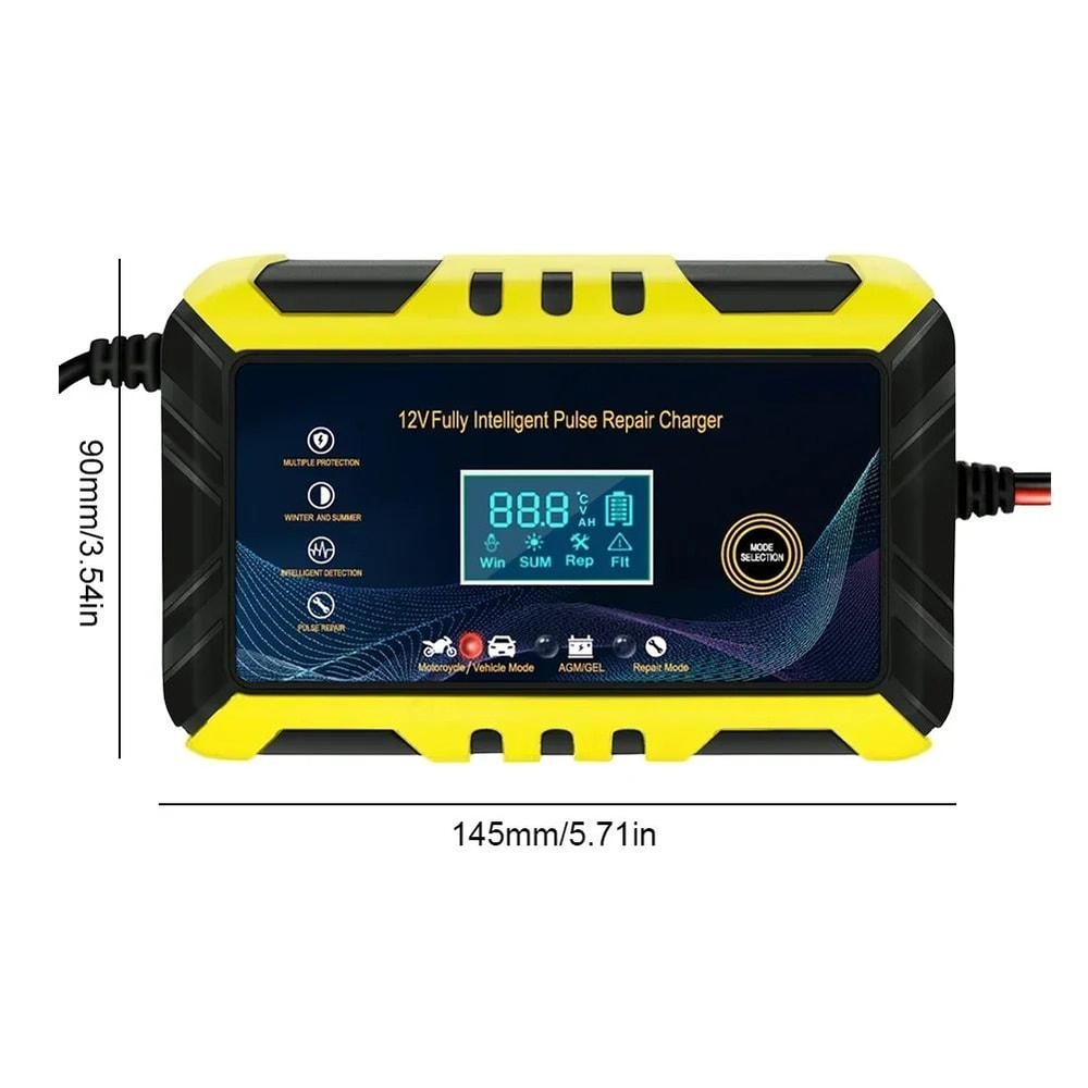 12V 6A Intelligent Pulse Repair Battery Charger Smart Automatic Power For Auto Motorcycle 4