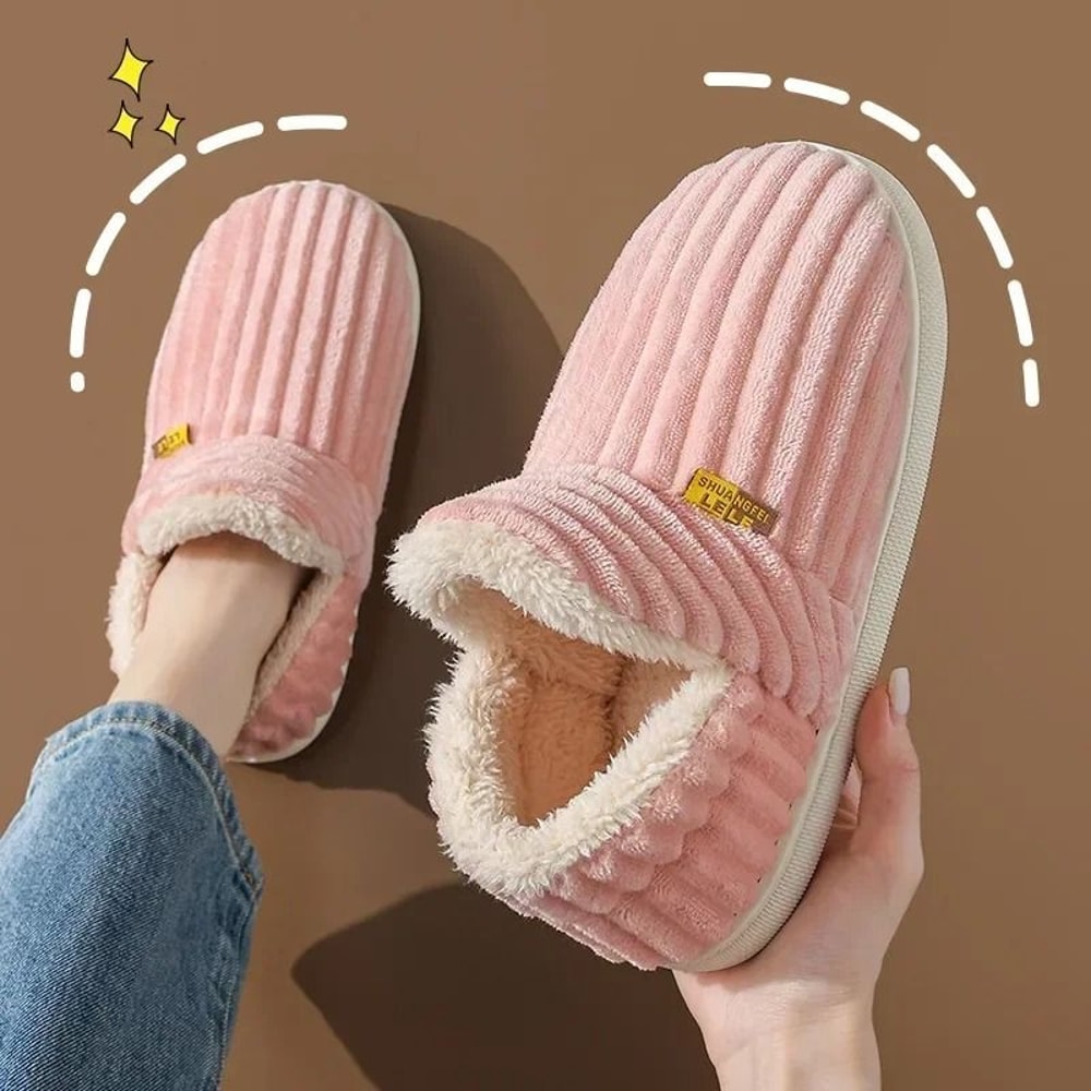 New Winter Fur Slippers Fashionable Warmth For Women Men 7