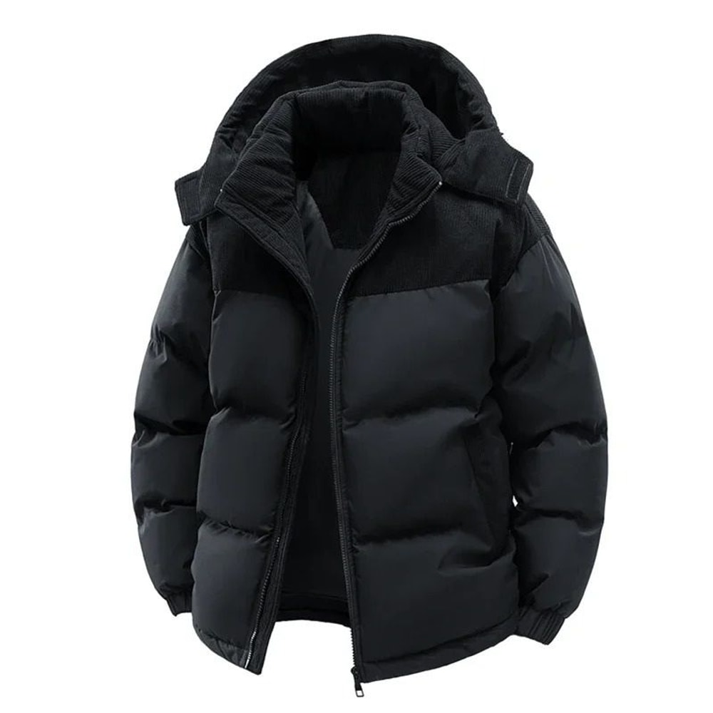 Mens Autumn Winter Outdoor Windbreaker Removable Hooded Thermal Parka 8