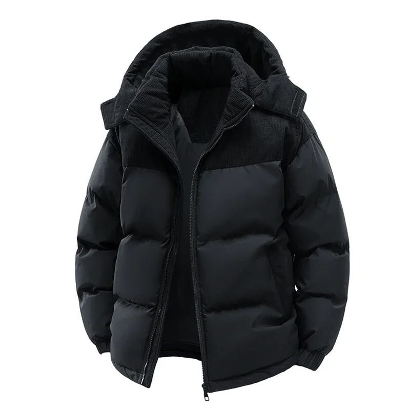 Mens Autumn Winter Outdoor Windbreaker Removable Hooded Thermal Parka 8