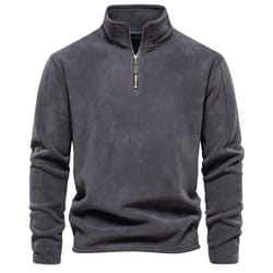 quality thickened warm fleece jacket – mens zipper neck soft shell pullover