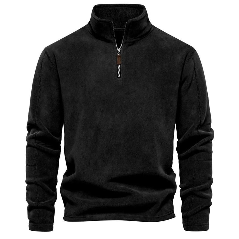 Quality Thickened Warm Fleece Jacket Mens Zipper Neck Soft Shell Pullover 6