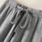 Thick Warm Knitted Casual Pants Chic Elastic High Waist Straight Trousers 2