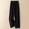 Thick Warm Knitted Casual Pants Chic Elastic High Waist Straight Trousers 7