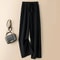 Thick Warm Knitted Casual Pants Chic Elastic High Waist Straight Trousers 1