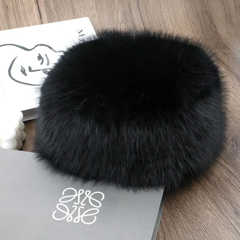 Fluffy Fur Winter Hat Warm Ear Protection Faux Fox Fur Bomber Cap 8