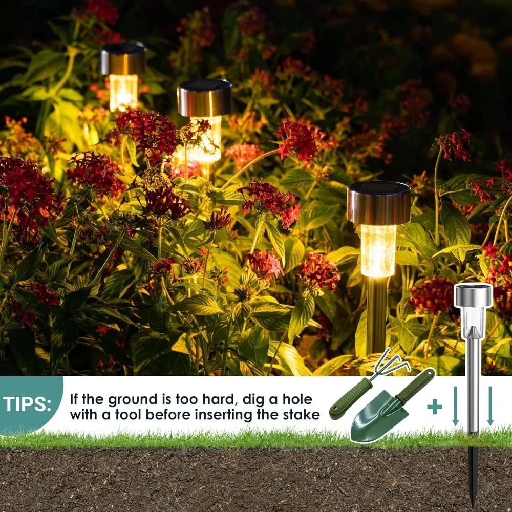 10Pcs Solar Outdoor Garden Lights Waterproof Decorative Landscape Path Lamps 3