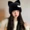 Cute Cat Ears Beanie Autumn Winter Warm Knitted Pullover Hat 0