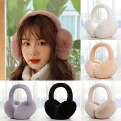 soft plush winter earmuffs – foldable fleece ear warmers for men and women