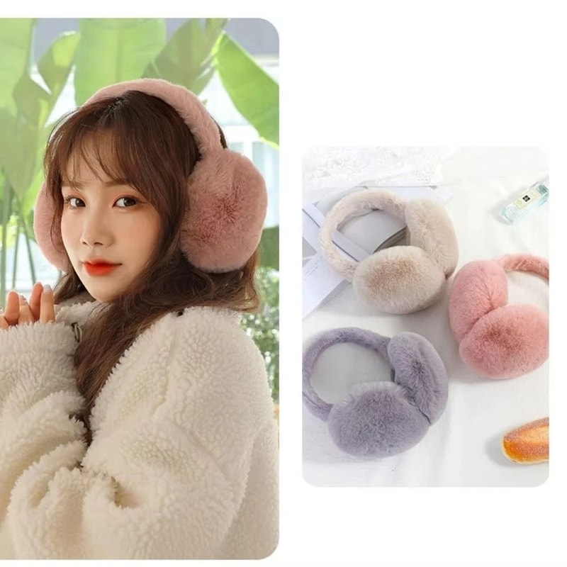 Soft Plush Winter Earmuffs Foldable Fleece Ear Warmers For Men And Women 2