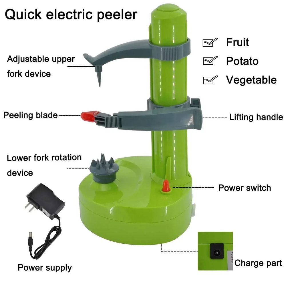 Automatic Electric Peeler MultiFunction Fruit And Vegetable Tool For Potatoes Apples And Citrus 2