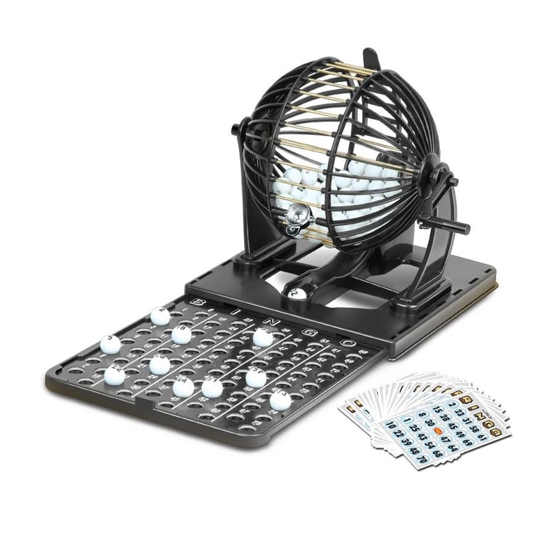Classic Tabletop Bingo Cage Set Rotating Lottery Machine For Family Party Entertainment 6