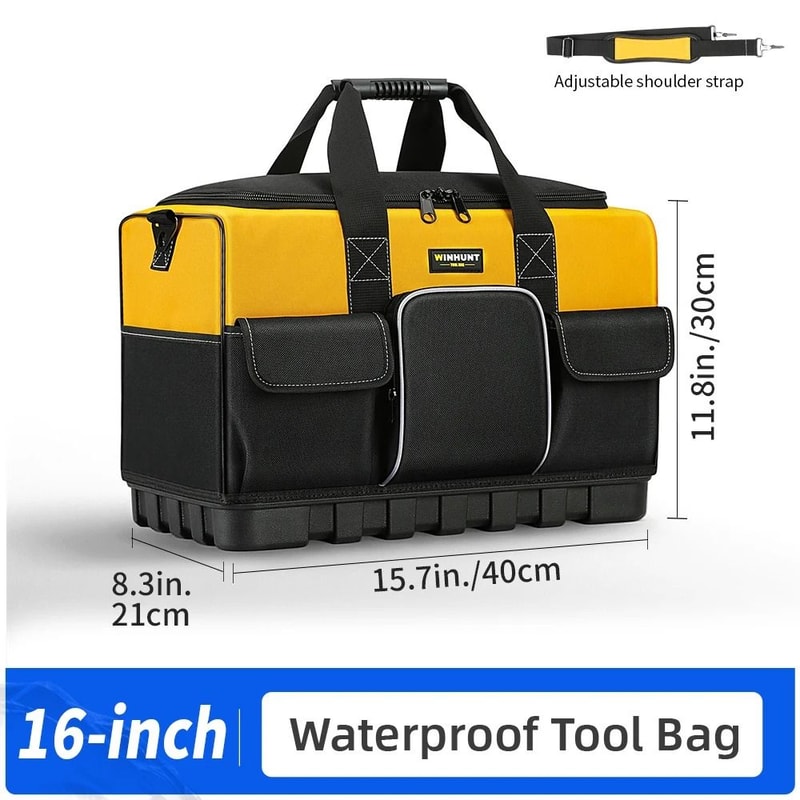 HeavyDuty Tool Bag Wide Mouth Storage With Waterproof Base 7