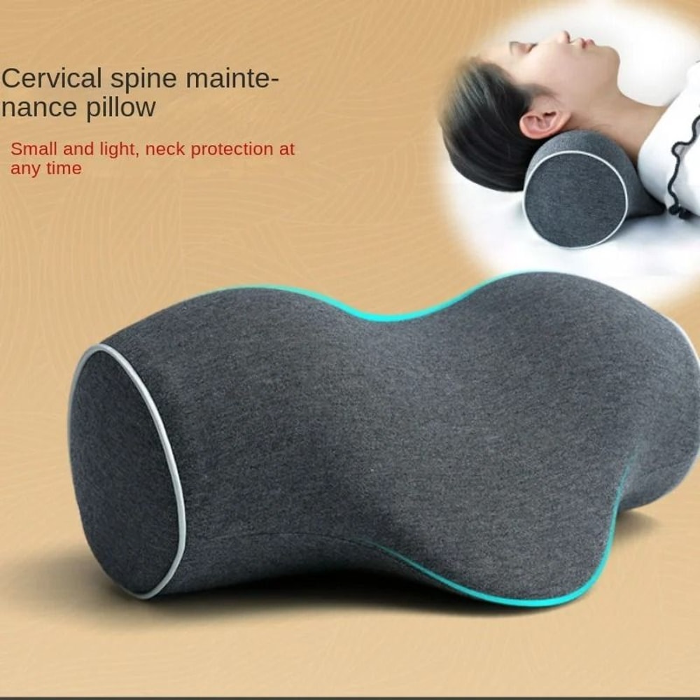 Ergonomic Cervical Traction Pillow Reverse Arch Neck Support With Memory Foam Core 1