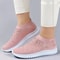 Crystal Breathable Mesh Sneakers Lightweight Soft Bottom Flats For Women 7