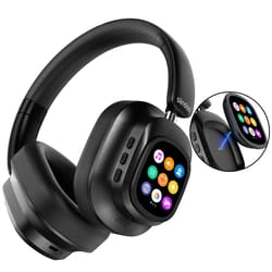 hybrid active noise cancelling wireless headphones – touch control with integrated led screen