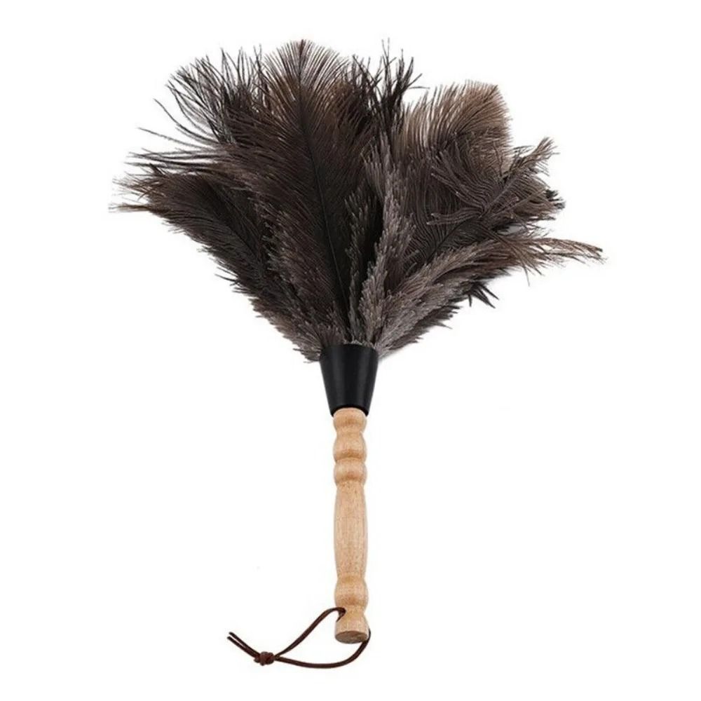 Natural Ostrich Feather Duster Soft Dust Removal Brush With Wooden Handle 6