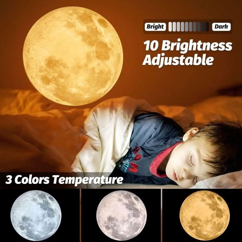 NonFade Moon Projector USB Adjustable Night Light With 3 Lighting Colors 1