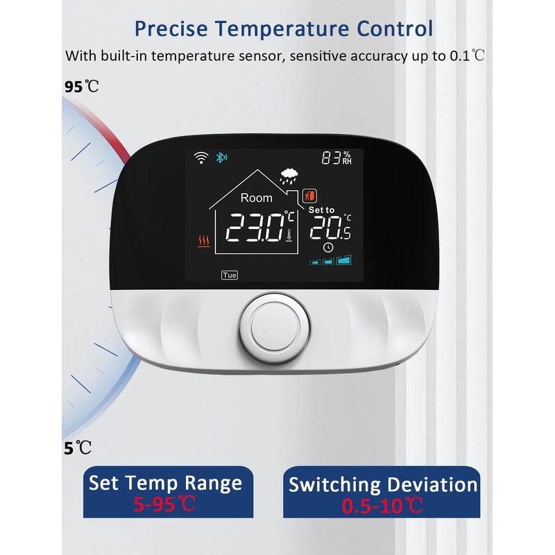 RF Wireless Smart Thermostat WiFi Gas Boiler Floor Heating Controller For Tuya Google Alexa 2