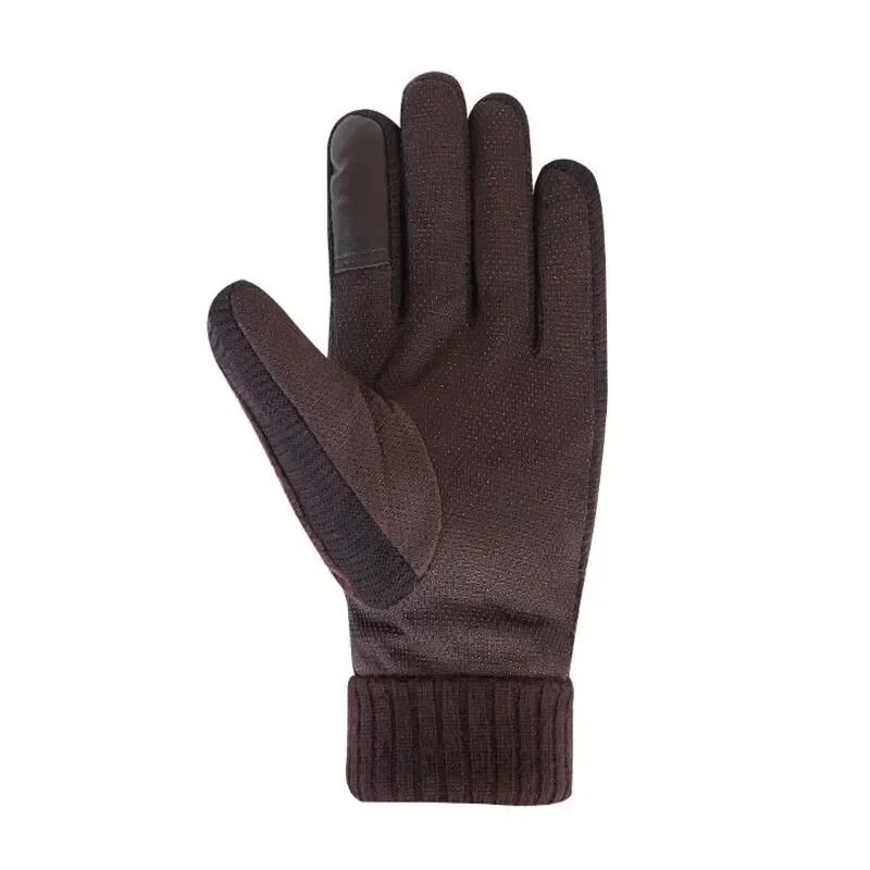Mens Thermal Winter Leather Gloves Windproof Motorcycle Cycling Touch Screen Gloves 2