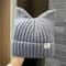 Cute Cat Ears Beanie Sweet Versatile Thermal Knitted Hat For Women 11