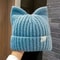 Cute Cat Ears Beanie Sweet Versatile Thermal Knitted Hat For Women 12