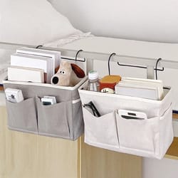multifunctional bedside & sofa hanging storage bag – space-saving fabric organizer for dorms & apartments