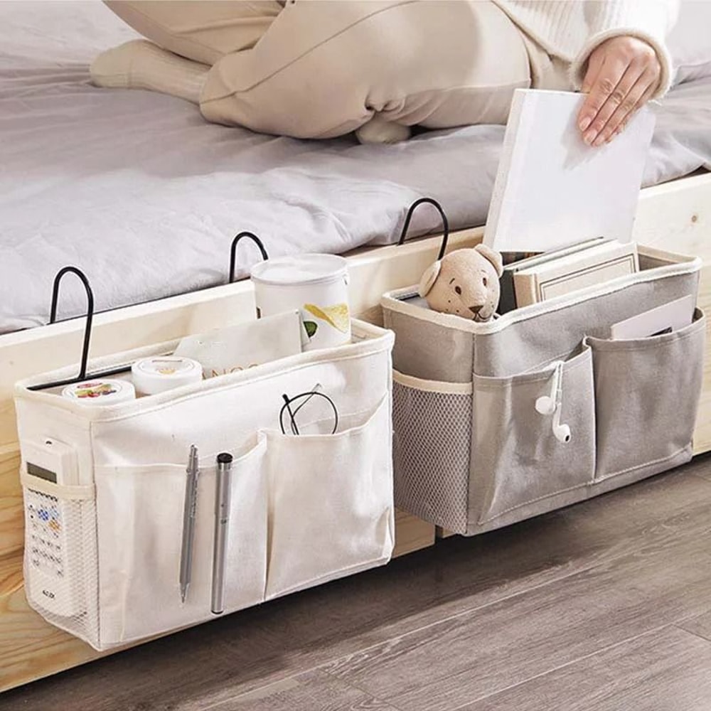 Multifunctional Bedside Sofa Hanging Storage Bag SpaceSaving Fabric Organizer For Dorms Apartmen 2