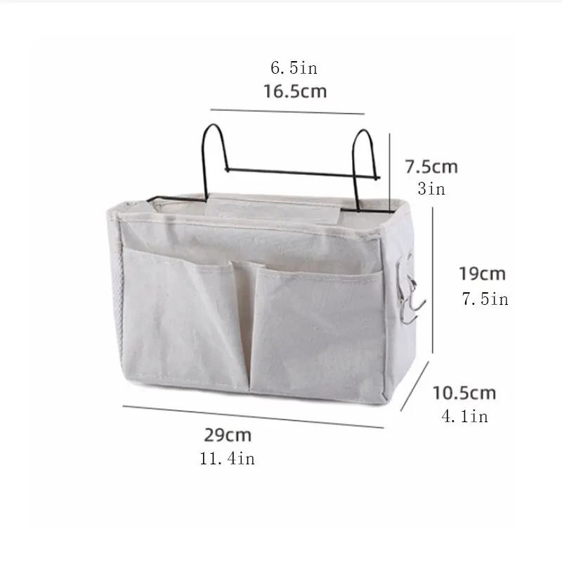 Multifunctional Bedside Sofa Hanging Storage Bag SpaceSaving Fabric Organizer For Dorms Apartmen 4