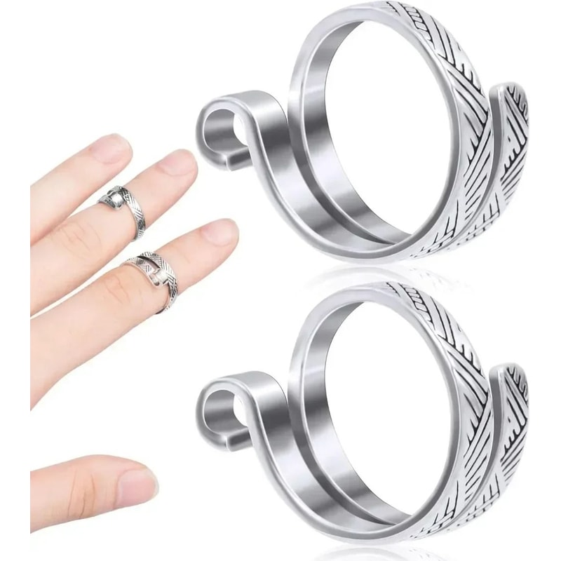 Adjustable Cute Cat Crochet Tension Ring Professional Yarn Guide Knitting Finger Holder 5