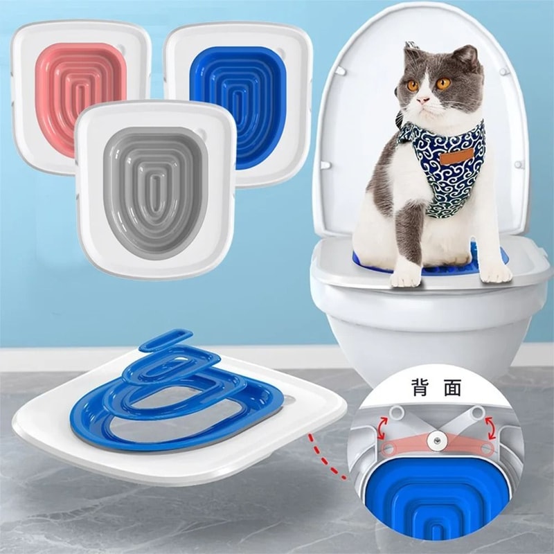 Best Plastic Cat Toilet Training Kit Professional Reusable Pet Toilet Trainer Litter Mat 6