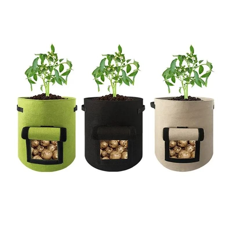 Felt Potato Planting Bag NonWoven Vegetable Seedling Grow Bag Large Diameter Planter 1