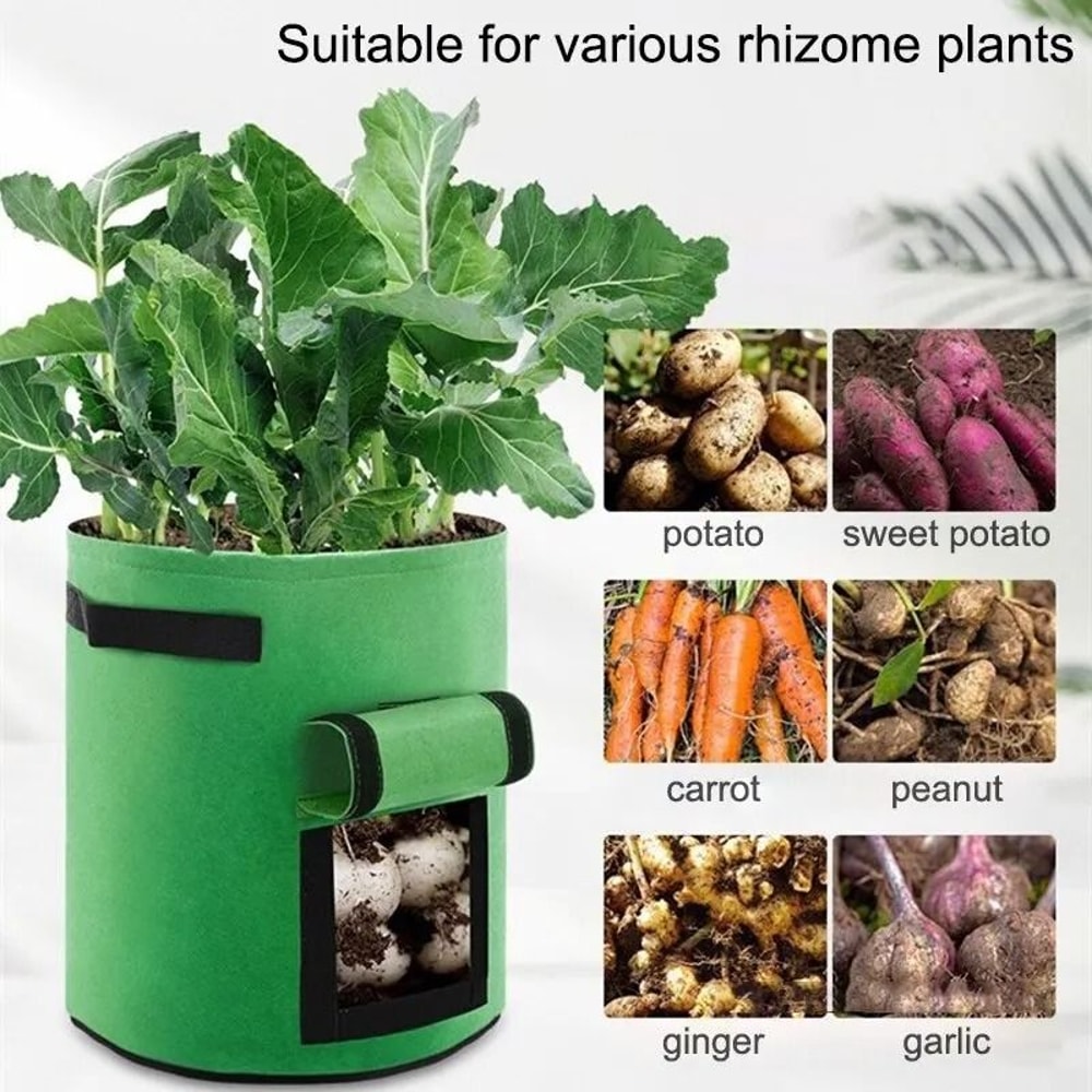 Felt Potato Planting Bag NonWoven Vegetable Seedling Grow Bag Large Diameter Planter 3