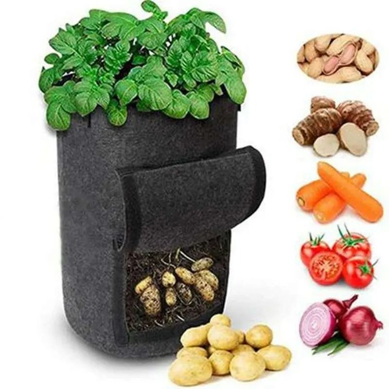 Felt Potato Planting Bag NonWoven Vegetable Seedling Grow Bag Large Diameter Planter 4