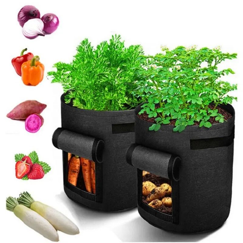 Felt Potato Planting Bag NonWoven Vegetable Seedling Grow Bag Large Diameter Planter 5