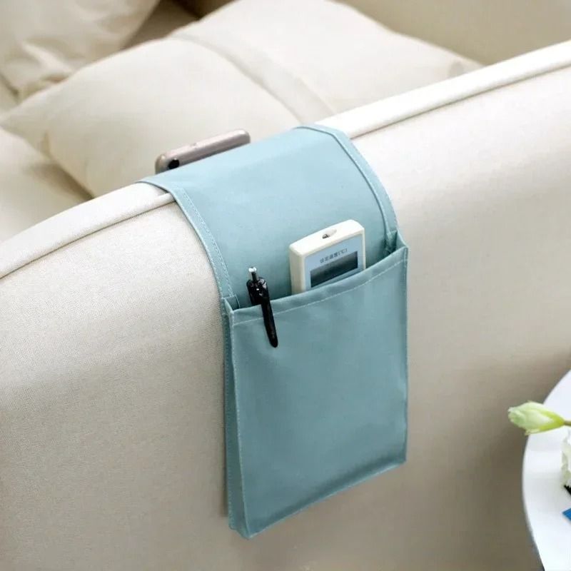 Cotton Linen Bedside Organizer Multifunctional Hanging Storage Bag For Bed Sofa Desk 0