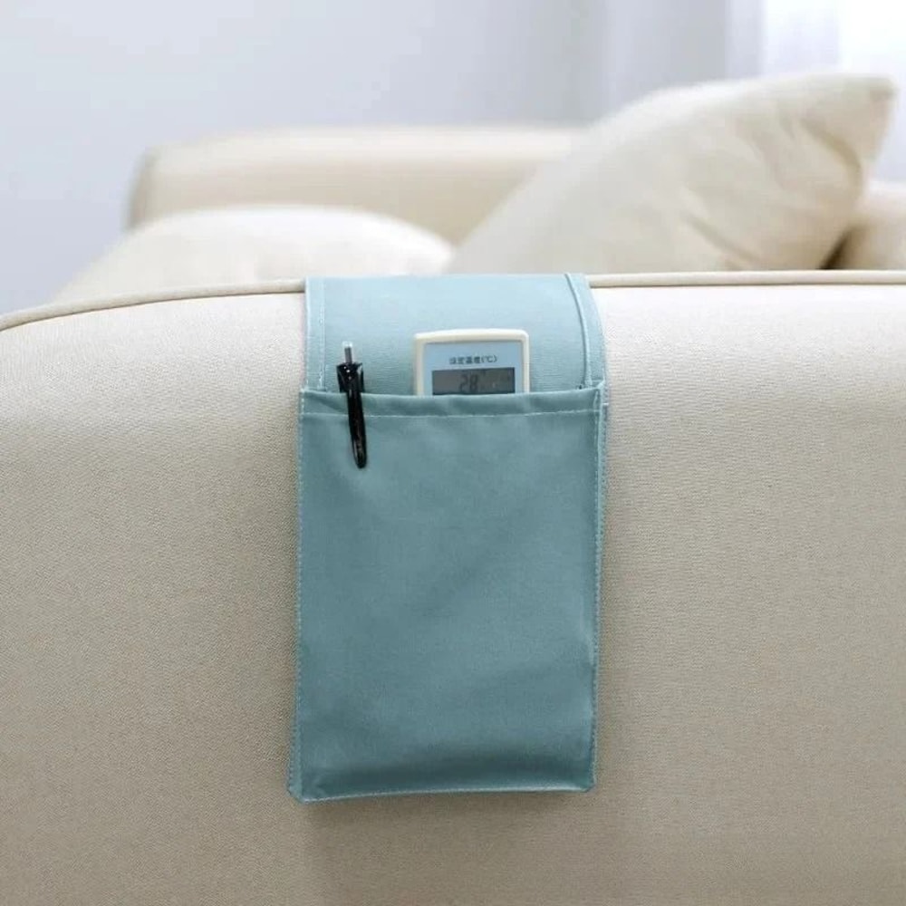 Cotton Linen Bedside Organizer Multifunctional Hanging Storage Bag For Bed Sofa Desk 6