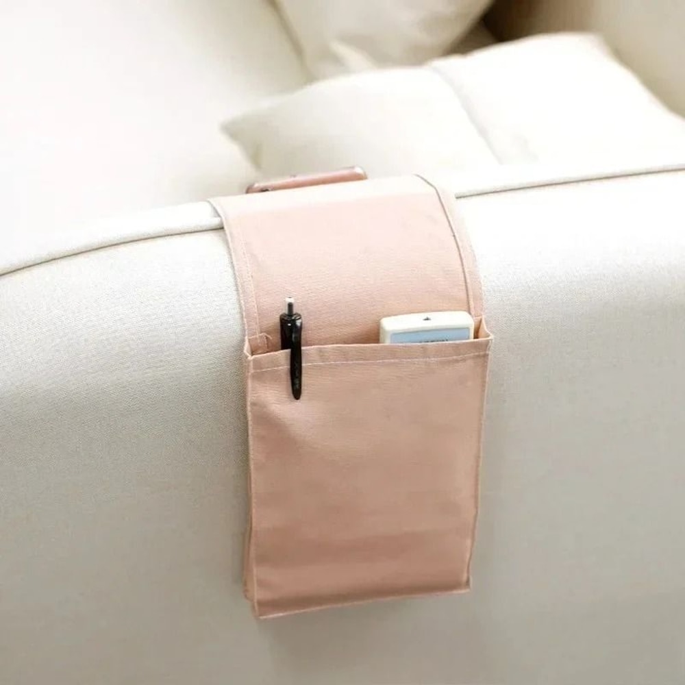 Cotton Linen Bedside Organizer Multifunctional Hanging Storage Bag For Bed Sofa Desk 7