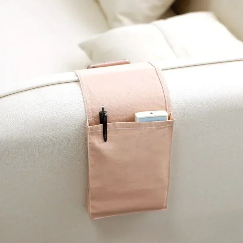 Cotton Linen Bedside Organizer Multifunctional Hanging Storage Bag For Bed Sofa Desk 7