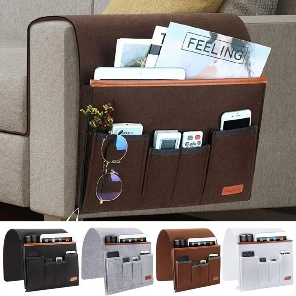 Household Armchair Caddy Premium Felt Couch Recliner Armrest Organizer 0
