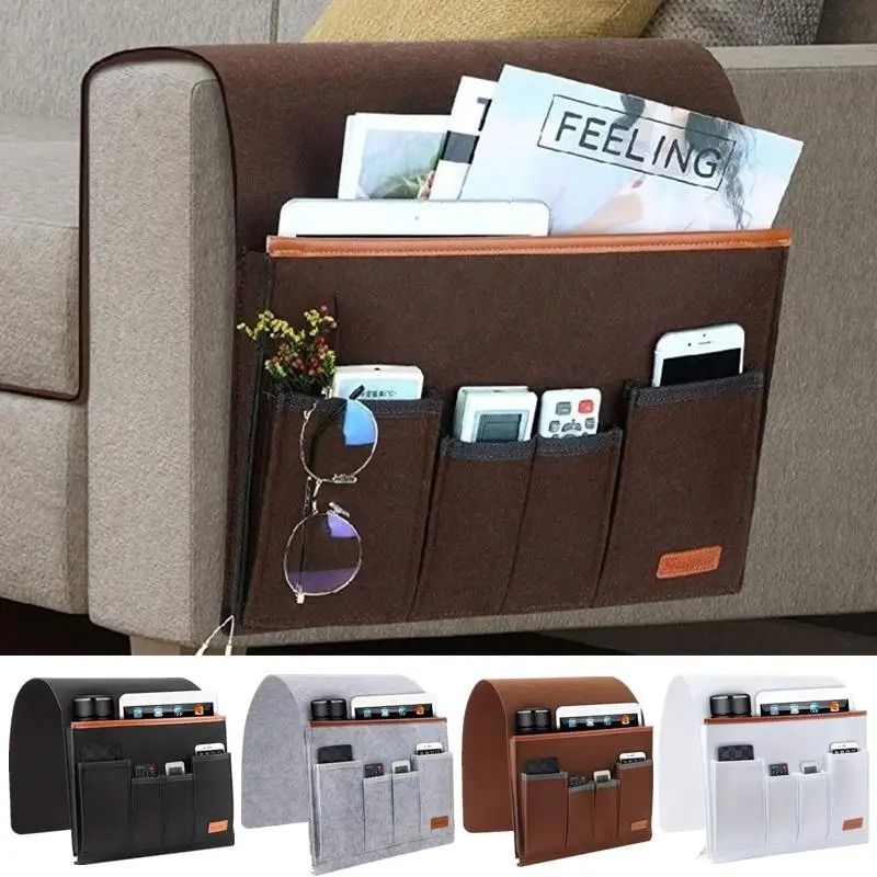 Household Armchair Caddy Premium Felt Couch Recliner Armrest Organizer 0