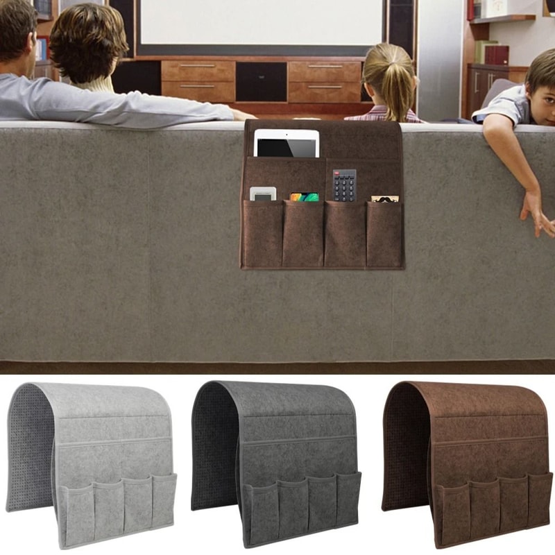 Premium Felt Armchair Caddy MultiCompartment Couch Recliner Organizer For Modern Living 0