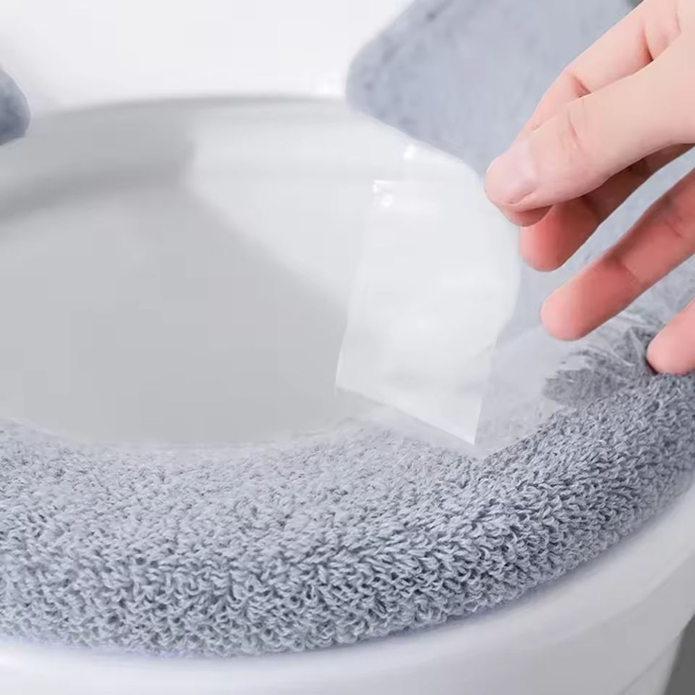 Thickened Washable Toilet Seat Warmer Soft Thermal Closestool Mat Protective Cover Pad 2
